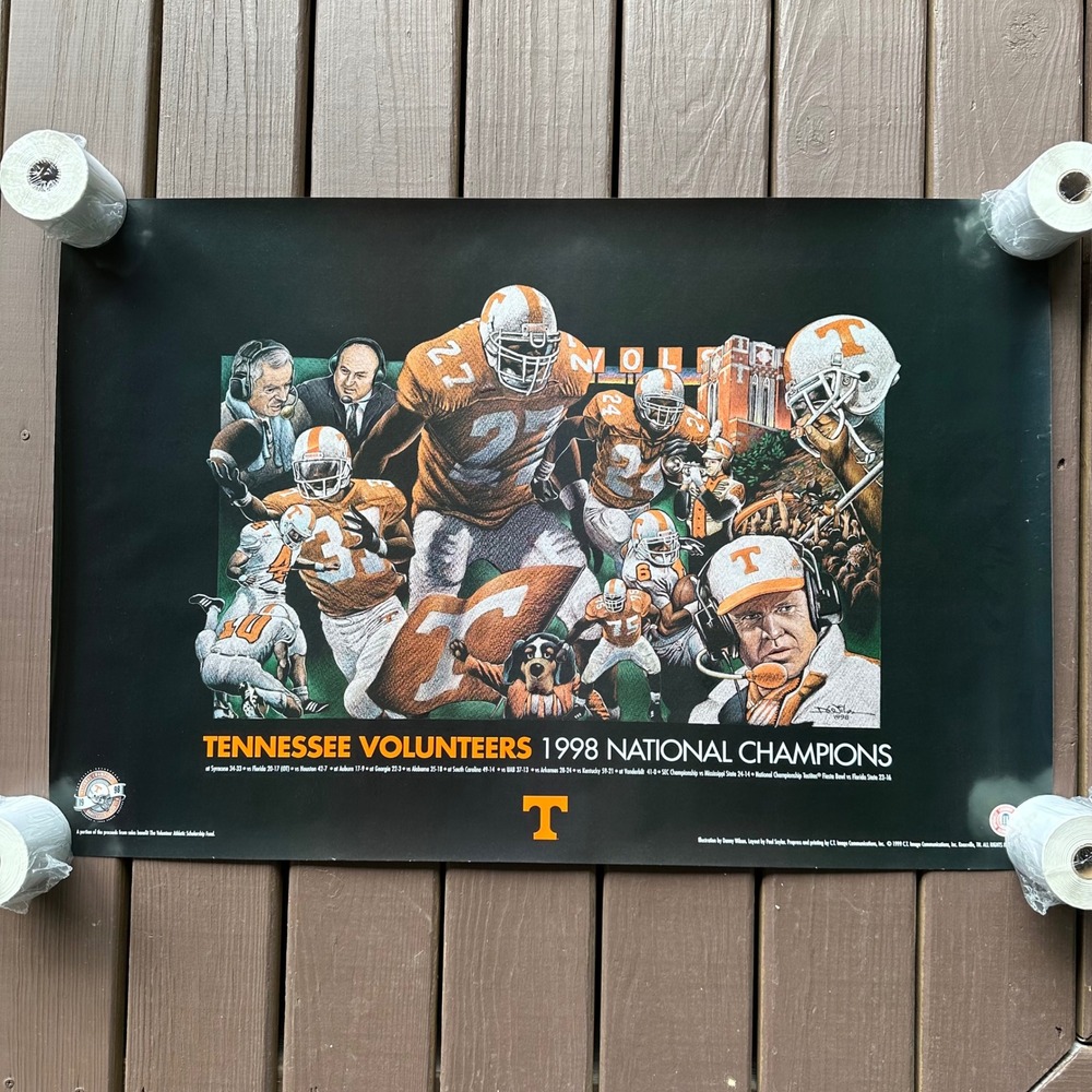 Tennessee Volunteers 1998 National Champions Poster Danny Wilson Football 24x36"